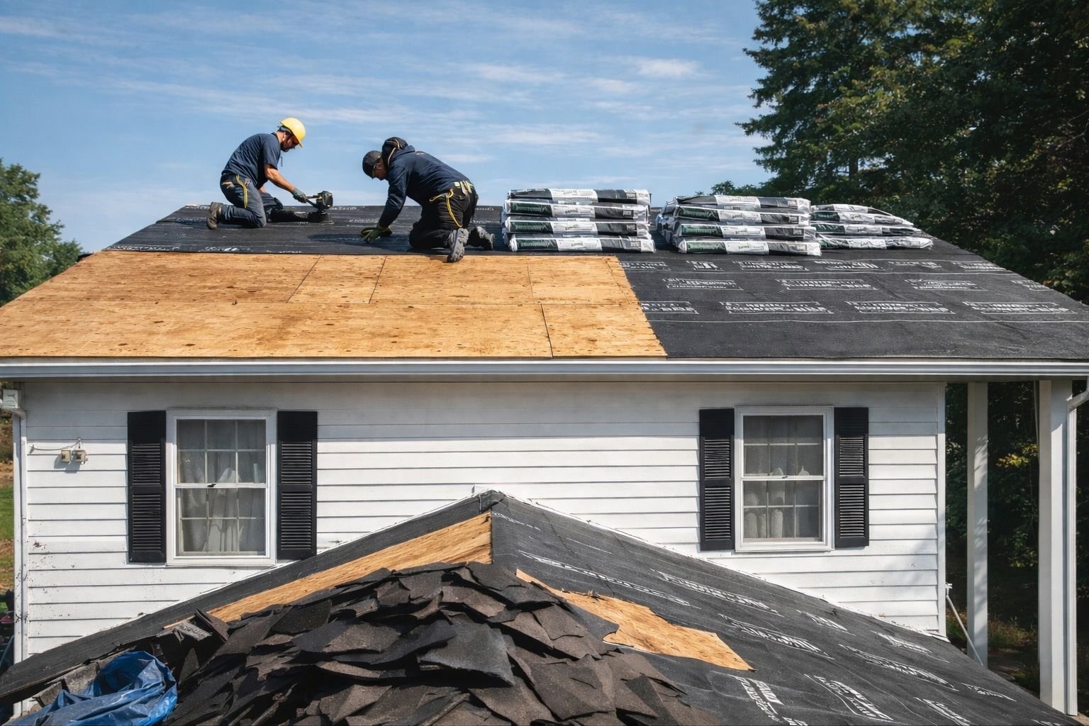 roof installation plywood and underlayment Detroit MI